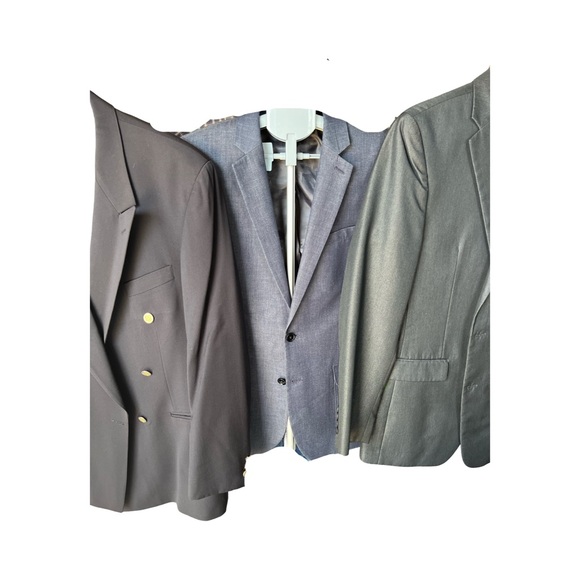 Express Photographer Fitted Navy 40R Blazer - Picture 4 of 4